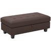 Belffin Faux Leather Storage Ottoman, Brown, Modern Rectangular Ottoman Bench