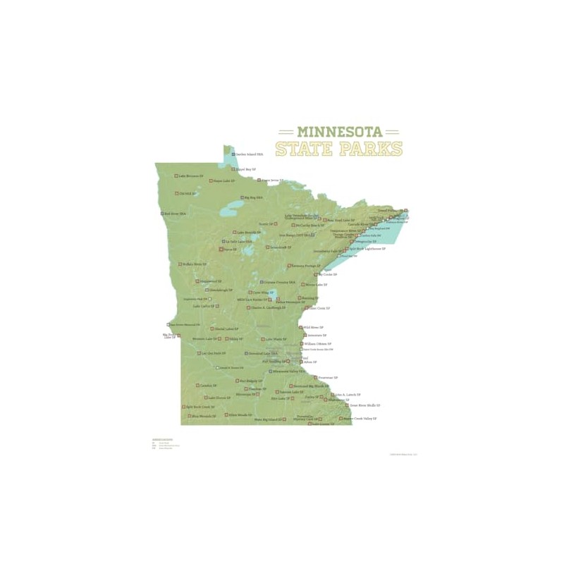 Best Maps Ever Minnesota State Parks Checklist Map 11x14 Print