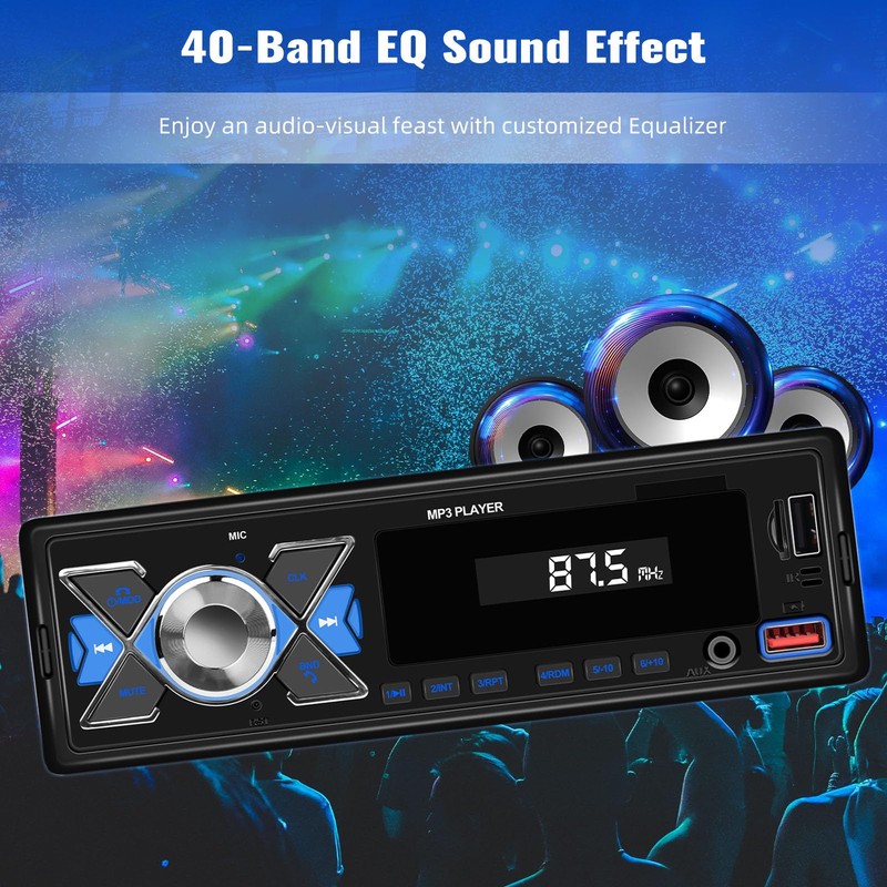 CAMECHO Single Din Car Stereo Bluetooth Audio Digital Media Receiver