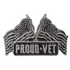Hot Leathers Proud Vet w/ Flags Pewter Biker Vest Pin