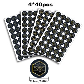 Roaring 20s Round Candy Sticker - Gatsby 1920s Vintage Jazz Flapper Party Wedding or Birthday Party Favors Sticker Labels Fit Chocolate Candy（120 Pieces）