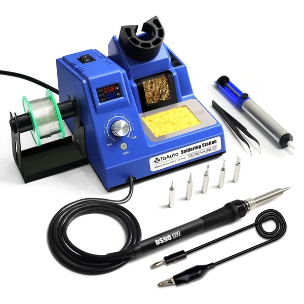 TOAUTO DS90 Soldering Station-°F & °C Dual Digital Display Soldering