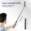 Kaitezenz Selfie Stick Tripod for Gopro Camera, 62" Extendable Tripod