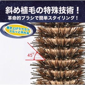 2853M Roll Brush, Nylon & Natural Hair, Pig Hair, Easy to Capture, W Flocking, Curly Hair, Straight, Easy, Shiny, Styling, Diameter 1.8 inches (45 mm), S Size, Go Shiny