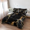 Herside Marble Queen Comforter Set 8 Pieces,Black and Gold Queen