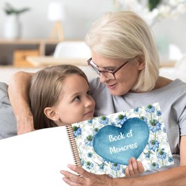 Love In a Mist Book of Memories | Memory Book | Guestbook for Funerals, Weddings, Birthdays, Baby Shower | Celebrations | A4 Spiral Bound | 80 Pages | Book of Condolence | Scrapbook | Photo Album