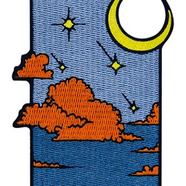 Star Moon Sky Patch Embroidered Applique Badge Iron On Sew On Emblem