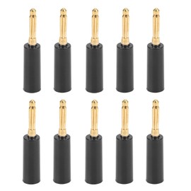 4mm 7 Pin Gold Plating Banana Plug Solderless Speaker Cable Connector for Audio Video Receivers Amplifier Home TheaterBlack