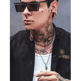 GOLDCHIC JEWELRY Chunky Curb Chain Necklace for Men Women, 9mm Cuban Link Jewellery