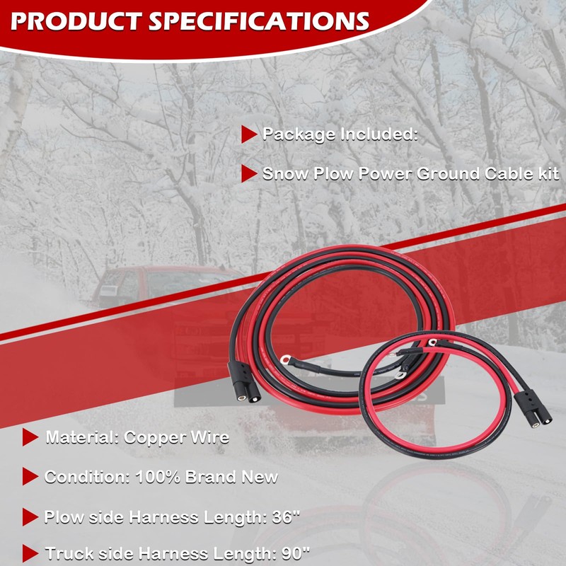 Power Ground Cable Truck Side HYD01684 & Plow Side HYD01690