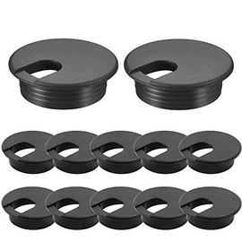Wolfride 12 Pcs Wire Hole Cap Hole Diameter 2.0 inches (50 mm) Wire Cap Round Wire Cover Grommets Black