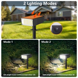 WELFOX Outdoor Solar Spotlight, 72 LEDs with 2 Lighting Modes, IP65 Waterproof Spotlight, 2000Lm High Brightness Garden Courtyard Solar Street Light [Energy Class A+++]