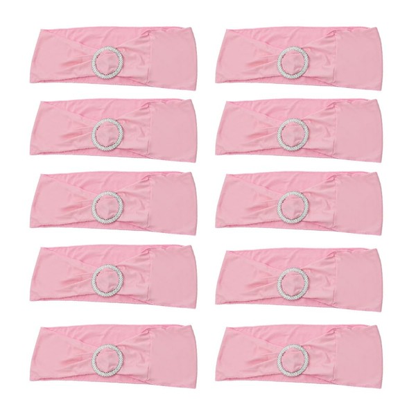Sarini Pack of 10 Elastic Spandex Chair Covers, Sash Ribbons,