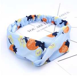 Headbands for Women,Hair Band Boho knotted Headwraps Mixed Printed Twisted Bow Hairbands, Vintage Floral Polka Dot Wide Hair Hoops Girls Hair Accessories for Daily Wearing Dating Sports (Sky Blue)