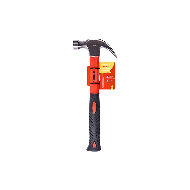 Amtech A0250 16oz (450g) Claw Hammer with fibreglass Shaft