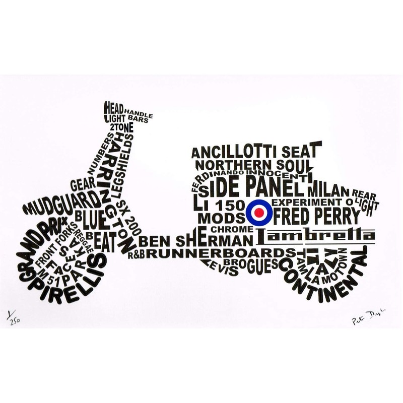 "Lambretta Scooter" A limited edition signed print, mounted and backed