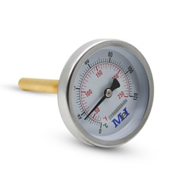 DOJA Barcelona Tube Thermometer, Pack of 1, Boiler Thermometer 0-120 ºC, Diameter 63 mm, Heating Thermometer, for Kitchen Thermometer, Outdoor Thermometer, Hot Water Pressure Gauge, Temperature Meter