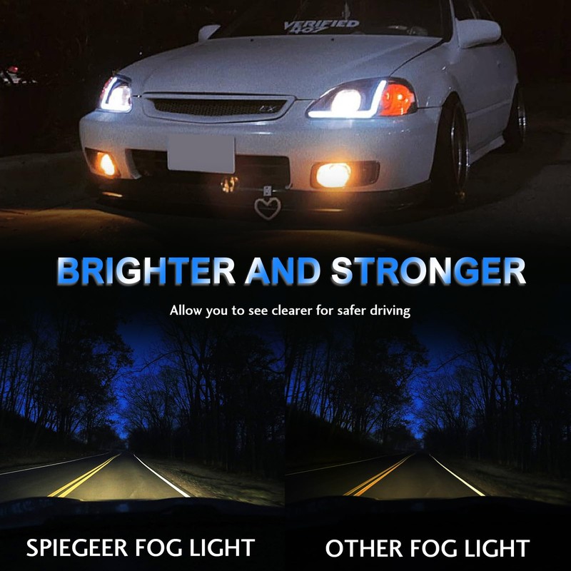 SPIEGEER Fog Lights Assembly for 1999 2000 Honda Civic Replacement