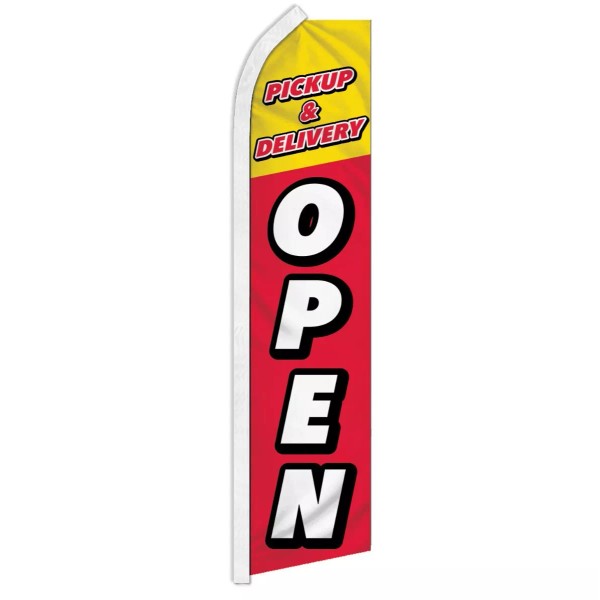 Unbranded Open for Pick up & Delivery Advertising Swooper Feather