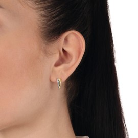 Amor 2039093 Women's Stud Earrings 925 Sterling Silver 1.3 cm Bi-Colour Comes in Jewellery Gift Box, Sterling Silver