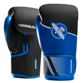 Hayabusa Sport Boxing Gloves for Men and Women Dual-Splinted Wrist Support, Multi-Density Foam Padding, Contoured Fit Ideal for Boxing, Kickboxing, and Muay Thai Training - Blue/White, 10oz