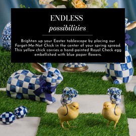 MACKENZIE-CHILDS Forget-Me-Not Chick, Cute Baby Chicken Figurine, Spring and Easter Decorative Home Decor