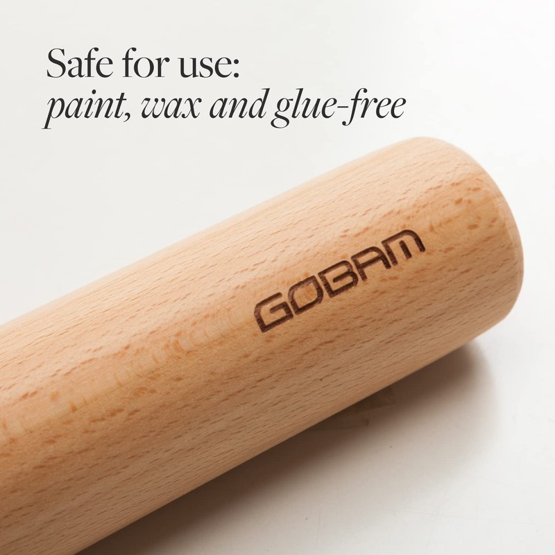 GOBAM Wood Rolling Pin, Medium - Dough Roller for Pasta,