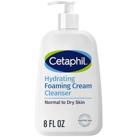 Cetaphil Cream to Foam Face Wash, limpiador en crema hidratante, 8 oz, para piel normal a seca, sensible, con aloe prebiótico calmante,...            