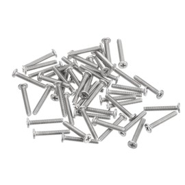 sourcing map M1.6-0.35 x 10 mm Pack of 100 Flat Round Head Screws 304 Stainless Steel Phillips Drive Machine Screws Hardware Fastener for Furniture Connection
