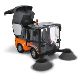 Dickie Toys 203834003 Feuerwehr Kärcher Toy Sweeper for Children Aged 3 and Above Cleaning Vehicle (19.5 cm) with Many Functions, Includes Movable Figure & Accessories, Orange/Grey