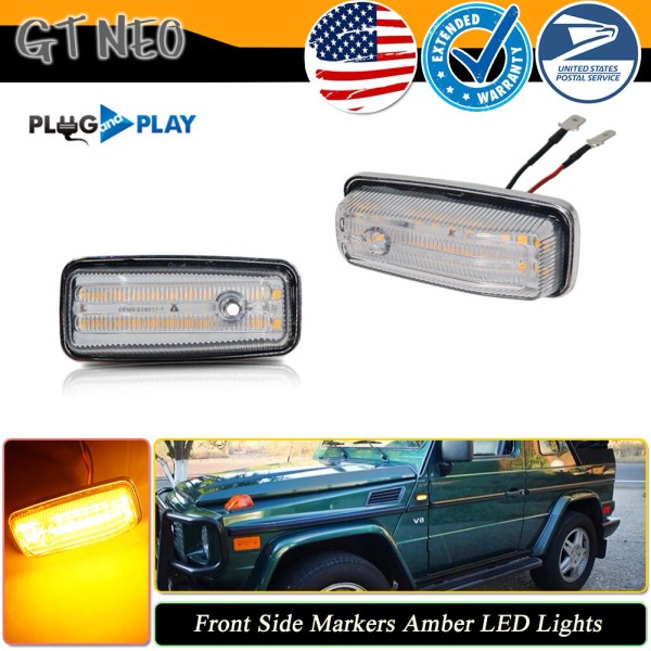 GTINTHEBOX For 86-02 BENZ W461 W463 G-CLASS AMBER LED FRONT