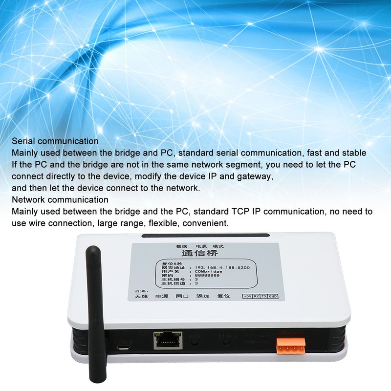 RF Wireless Bridge 443Mhz Flexible Wireless Ethernet Bridge Network Communication