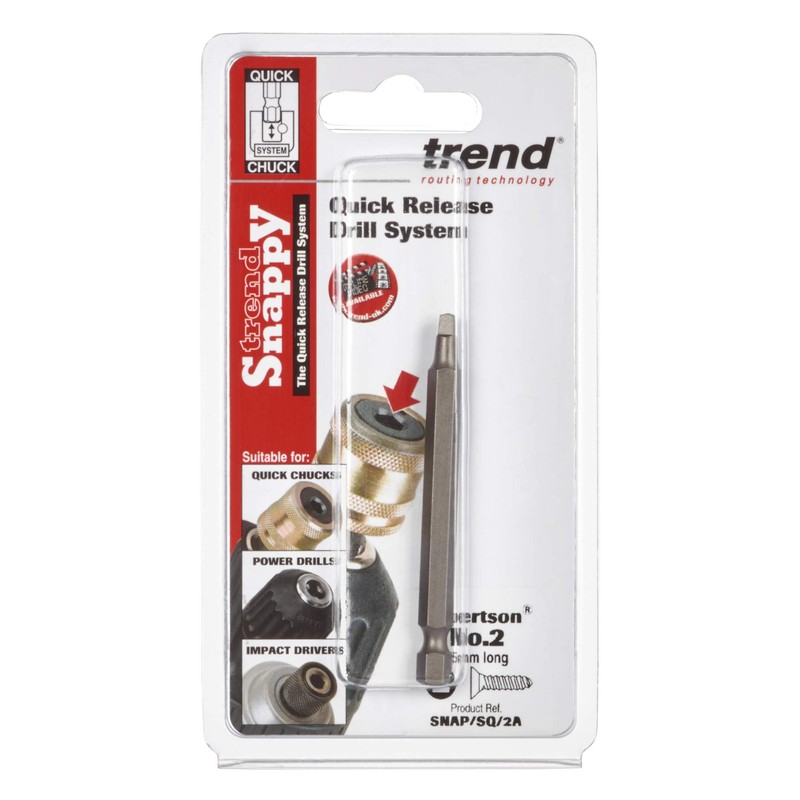 Trend Snappy No. 2 Square Bit, Extra-Long 75mm Robertson Bit,