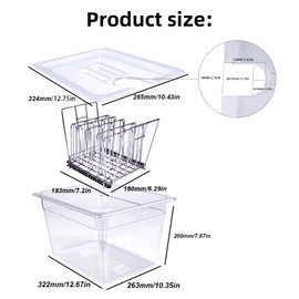WELKOR 12 QT Large Sous Vide Container With Lid, Sous Vide Tub Kit Compatible with Wancle Anova, Joule, Instant Pot Sous Vide Cookers for Home Chefs Professional Use (12 qt with rack)