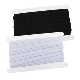 Elastic Bands for Sewing 1/4 Inch, 44 Yards Flat Elastic Bands Sewing Waistband Braided Elastique Cord Strap Stretch String White Black