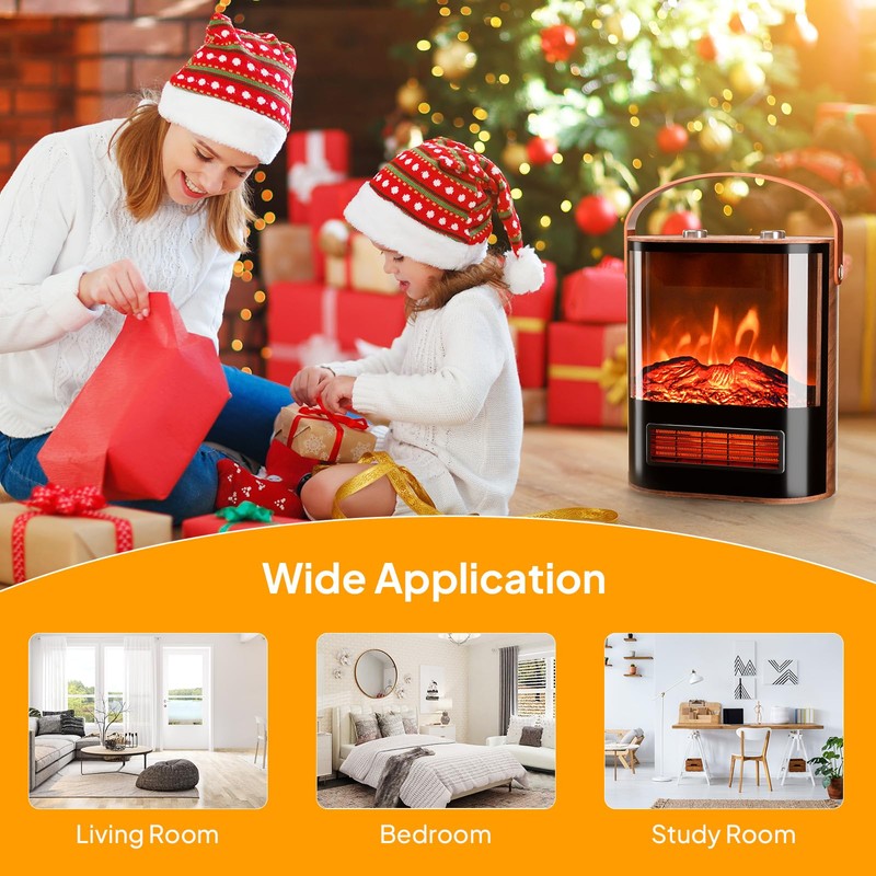 ROVSUN Electric Fireplace Heater for Indoor Use, 1500W Portable Fake