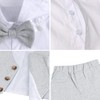 mintgreen Infant Formal Suit Short Sleeve Set, Light Grey, 3-4