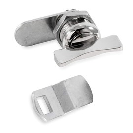 Camco Offset Cam Lock | Features an Easy Turn Thumb-Operated Style Lock, Includes a 5/8-Inch Offset and a Straight CAM, and Designed for New/Replacement Installations on RVs, Boats, and More (44333)