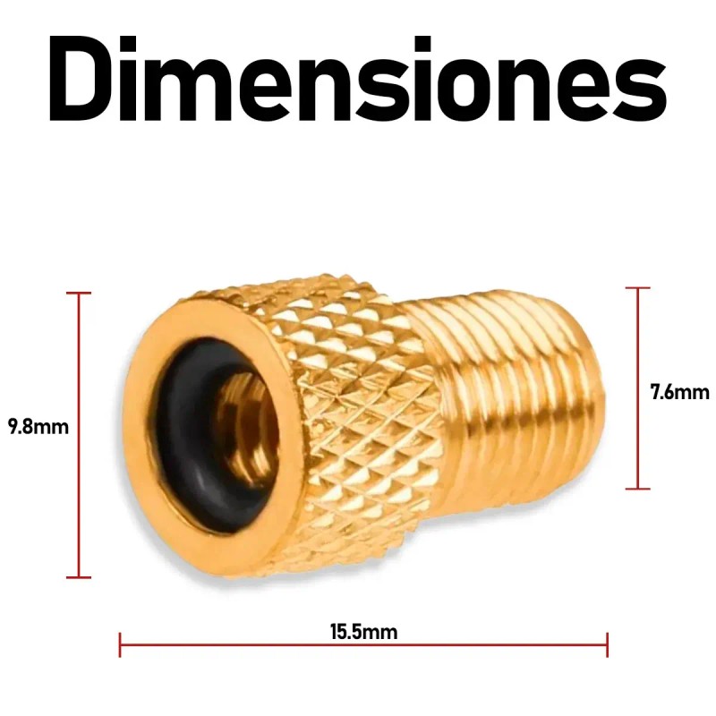 2 Adaptadores Valvula Francesa - Americana Empaque Kit Cobre Presta