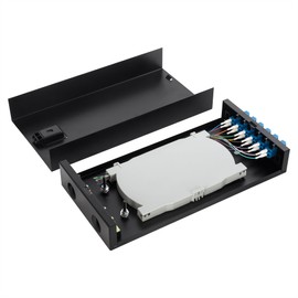 Wallmount Box Fiber Optic Terminal encloure 6 LC Duplex Port with 12 Strand LC UPC singlemode OS1 Colorful pigtials and 6 pcs Duplex LC Adaptor Loaded