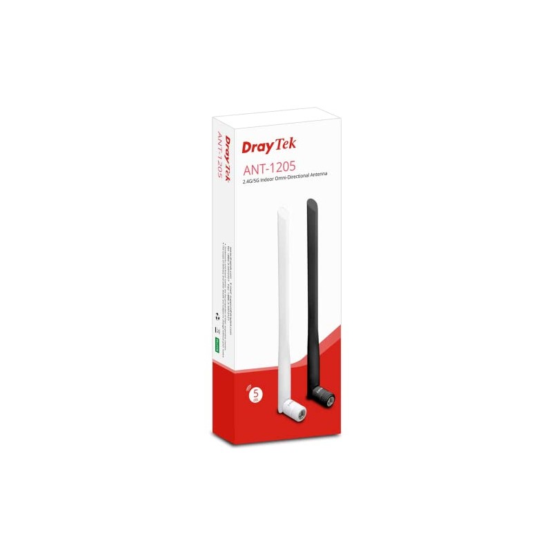 Draytek ANT-1205, 5dBi High-Gain Dual-Band Aerials (Set Of 2) (Black)