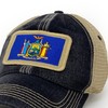 New York Flag Patch Trucker Hat, Black