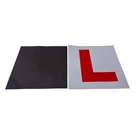 HTUK Fully Magnetic Red Car L-Plates 2 Pack For Car Magnetic Thick Strong Learner Plates, No Melting No Blow Off Easy To Move Without Scratching Painting Off