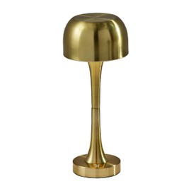 Adesso Cordless Table Lamp with 3-Level Touch Dimmer & Built-in Rechargeable Battery – 15" Tall Touch Lamp, Antique Brass Finish