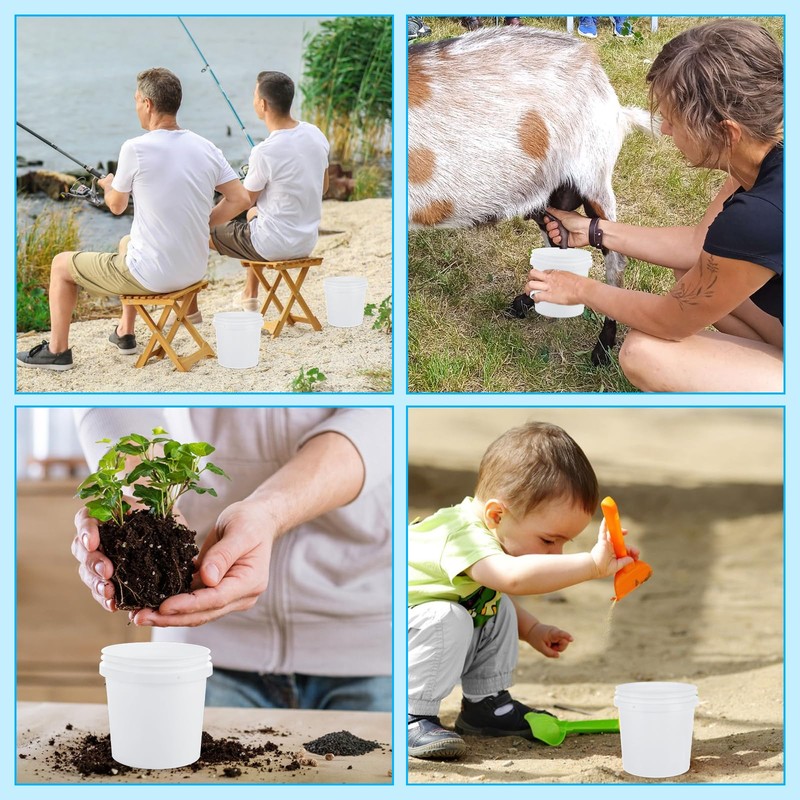 AKOLAFE 8 Pack Small Paint Bucket for Painting 1 Quart