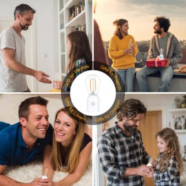 LUMILECT Unique Home Decor Gifts, LED Motion Sensor Night Light, Dimmable Warm 2700K, Decorative Filament, 1W Energy Efficient, LED Bulb Plug into Wall for Bedroom, Bathroom, Kitchen, Hallway, 1 Pack