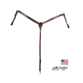 Tahoe Tack Barbwire Breast Collar USA Leather - Cob/Arab