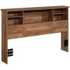 Pemberly Row Engineered Wood Full-Queen Bookcase Headboard in Natural