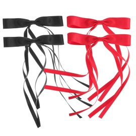 OHPHCALL 4pcs Bow Clips for Women Long Tail Ribbon Hair Accessories for Weddings and Birthdays Elegant Hair Ribbons Lightweight and Comfortable for Occasions