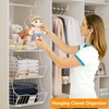 Poerlve Hanging Closet Organizers and Storage, 2 Tier Closet Shelf